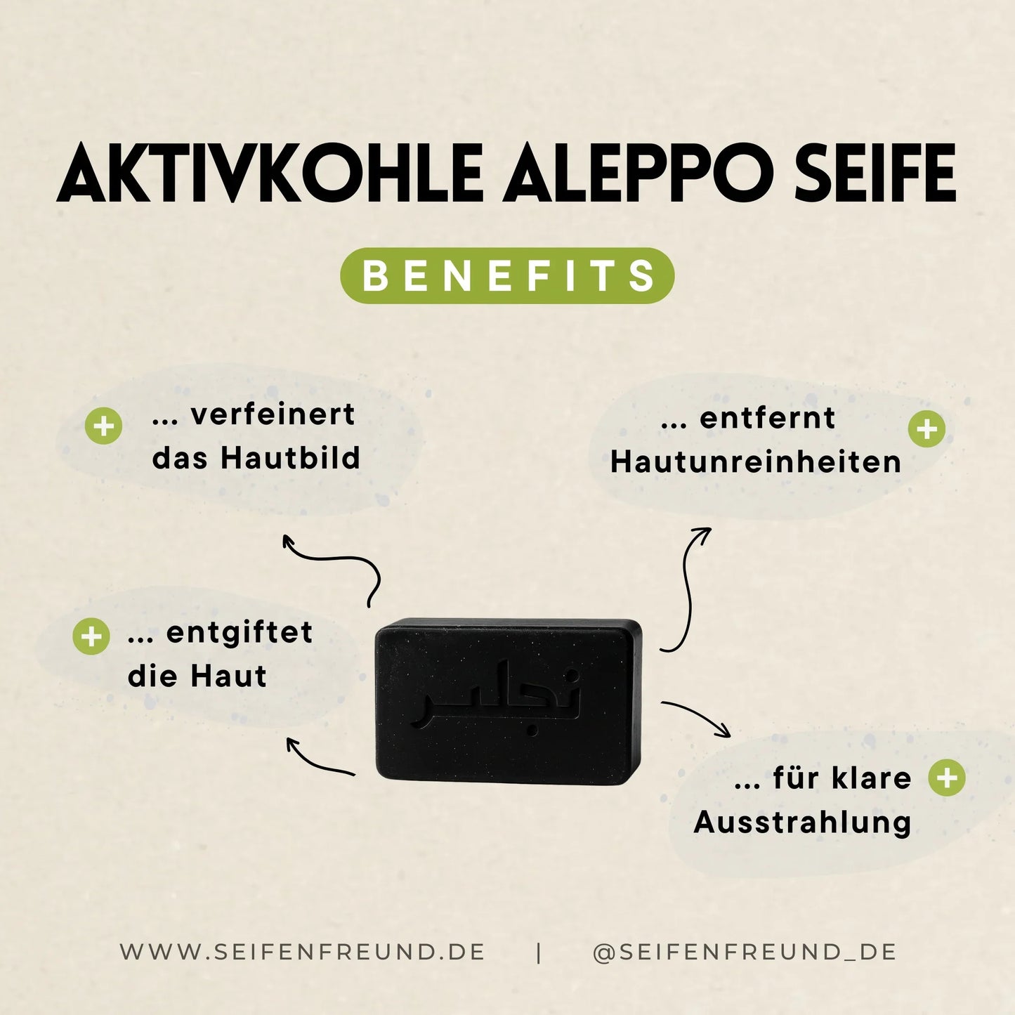 Premium Aktivkohle Aleppo Seife