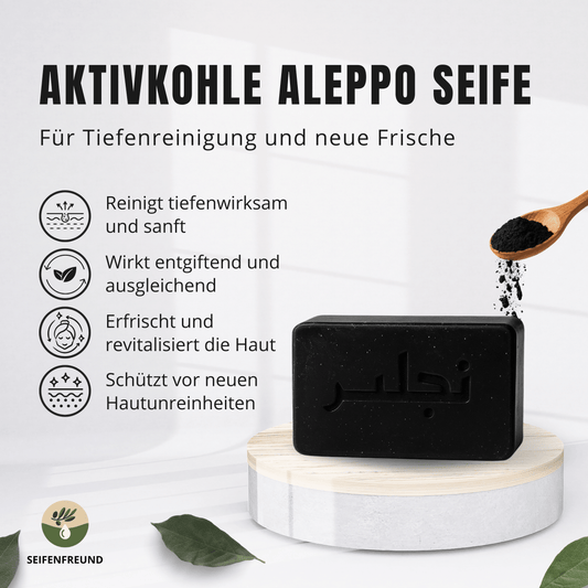 Premium Aktivkohle Aleppo Seife
