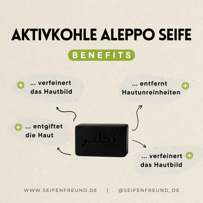 Premium Aktivkohle Aleppo Seife
