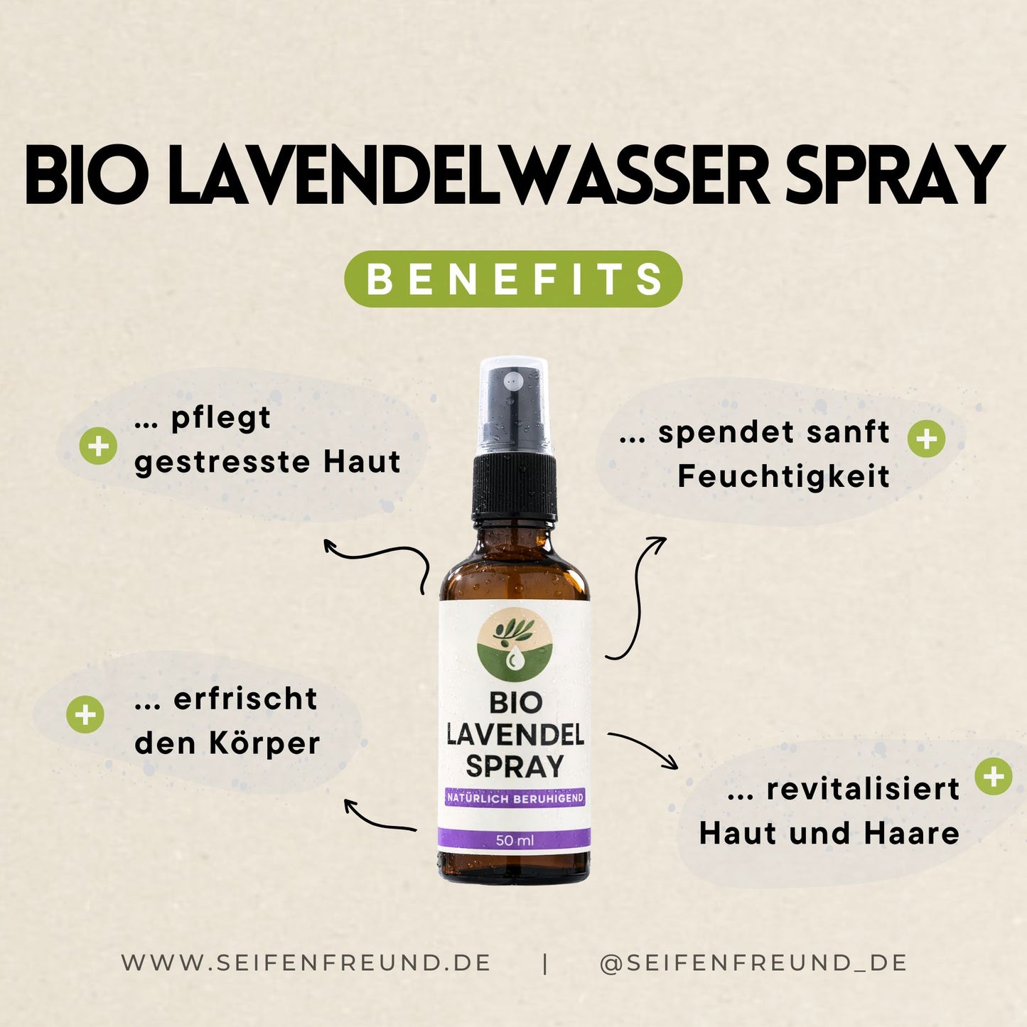 Premium BIO Lavendelwasser Spray