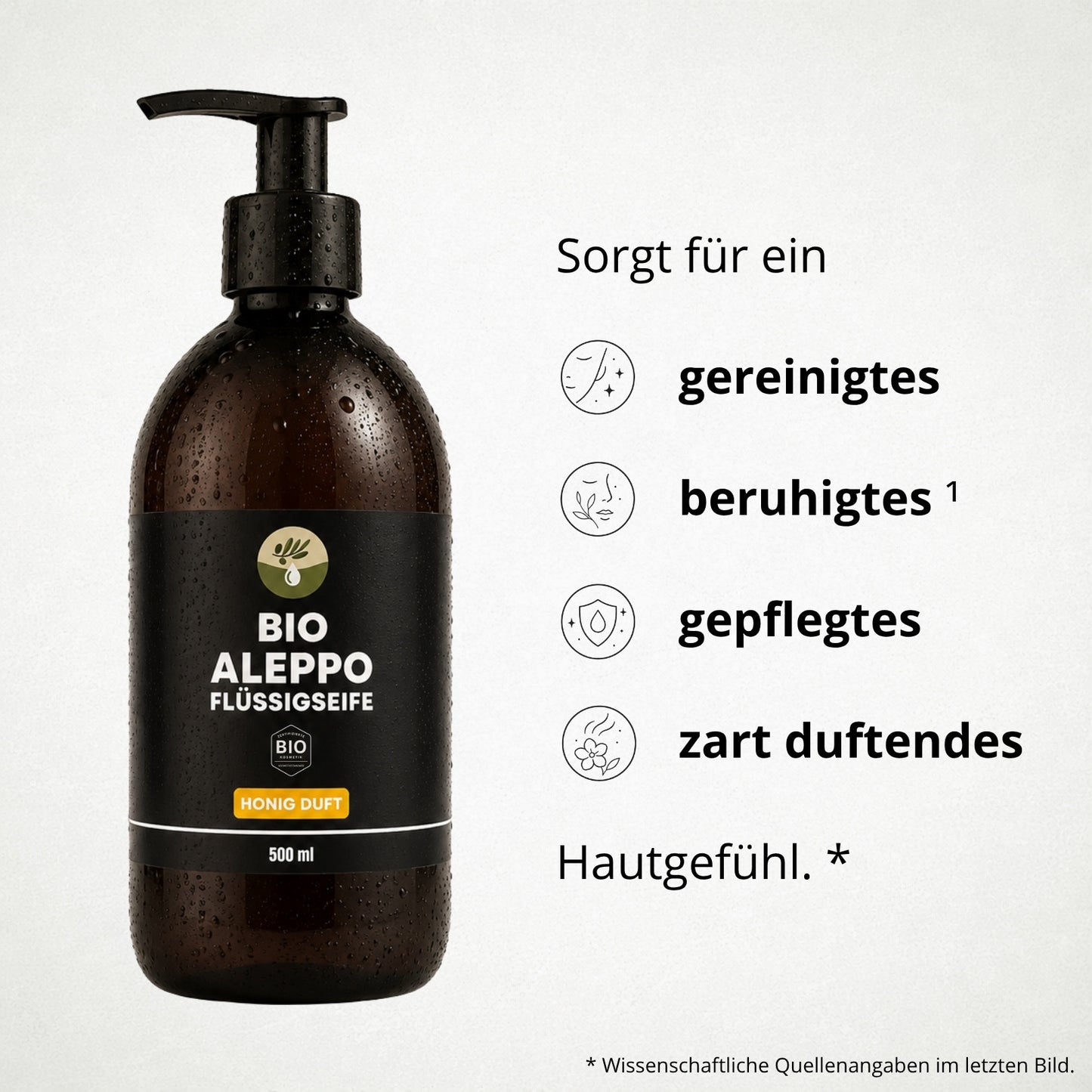 Premium BIO Honig-Duft Aleppo Flüssigseife