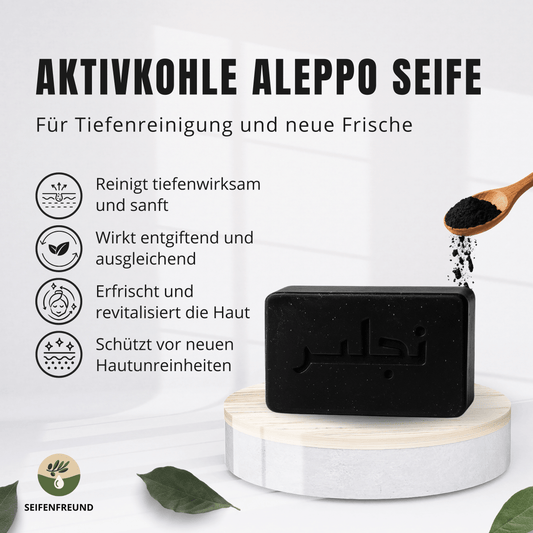 Premium Aktivkohle Aleppo Seife